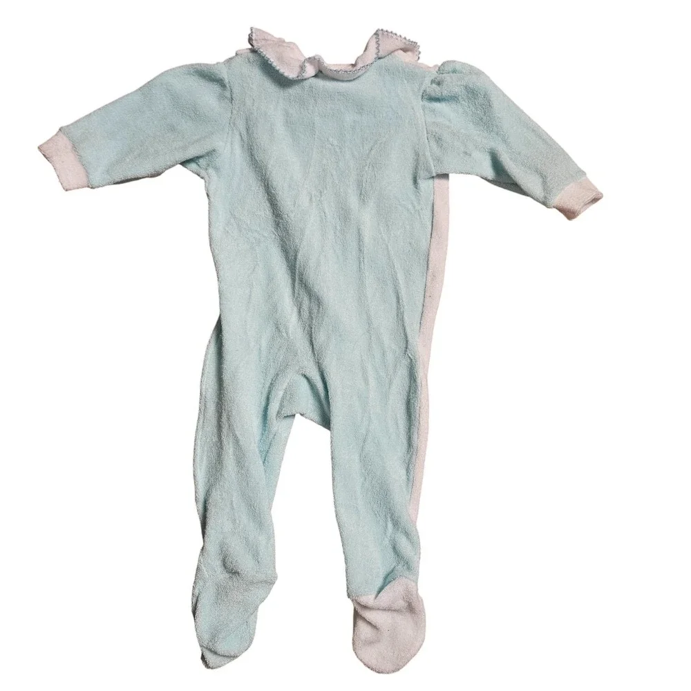 Vintage Lacoste Izod Terry‎ Cloth Sleeper Infant M 12-18 lbs. Floral Colorblock